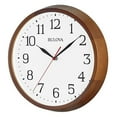 thumbnail image 1 of Bulova Clocks C4899 Clarity 12 Inch Diameter Analog Wall Clock, Warm Walnut, 1 of 5