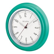 Bulova Clocks C4892 Darian Back Lit Dial Modern Decorative Wall Clock, Automatic Fully Illuminated Back Light, Silent Sweep Hand, Teal