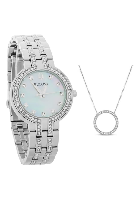 Crystal Women's Quartz Watch and Pendant Set 96X148