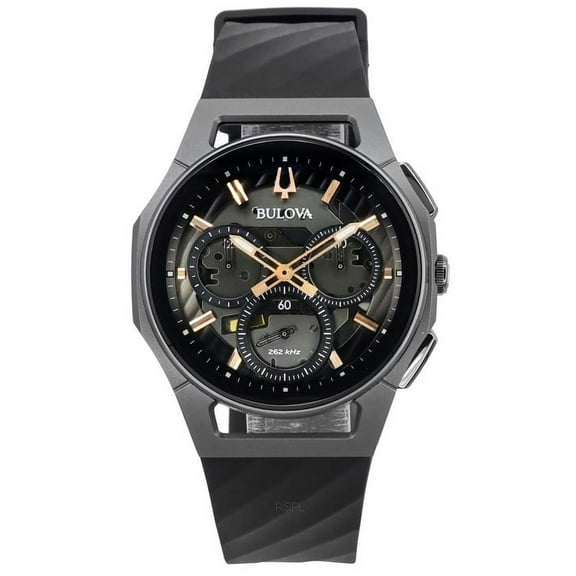 Curv 98A162 Dark Grey / Dark Grey Rubber Analog Quartz Men's Watch