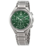 Bulova Curv Mens Green Dial Stainless Steel Chronograph Quartz Watch - 96A297