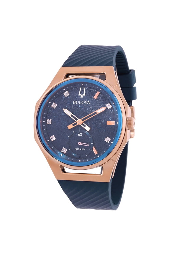 Curv Quartz Diamond Blue Dial Ladies Watch 97P174
