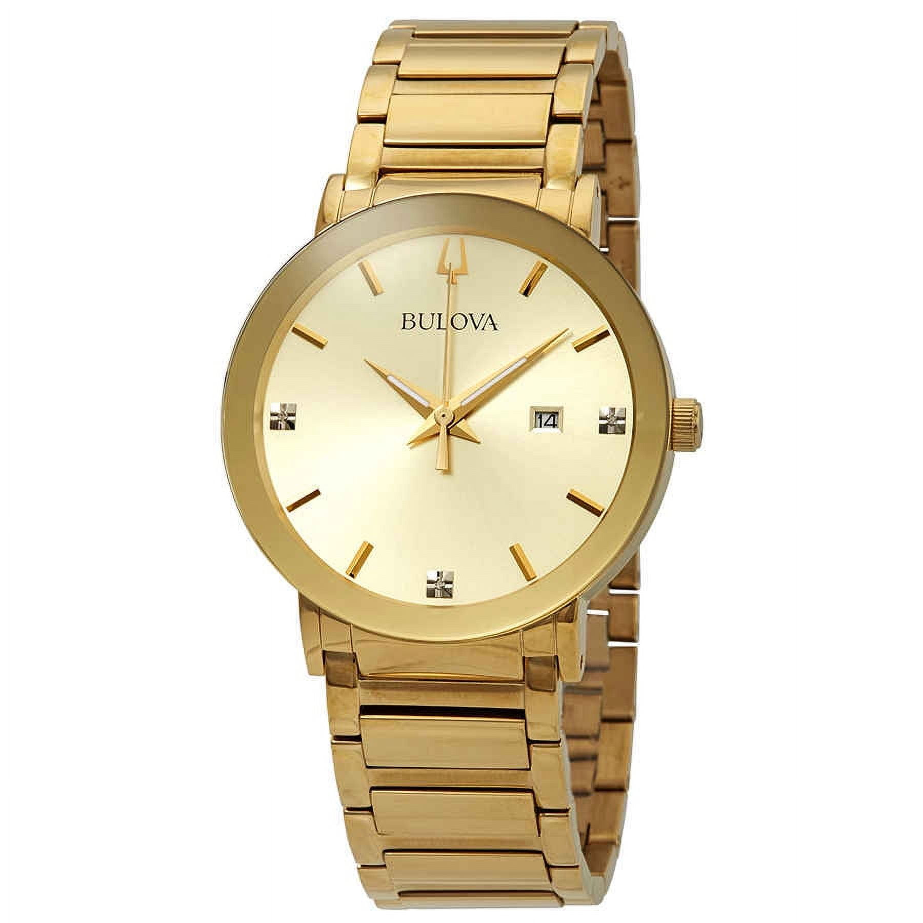Bulova Diamond Gold Dial Men s Watch 97D115 Walmart