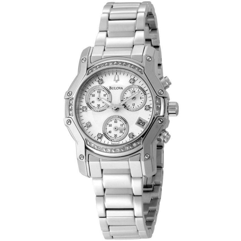 BULOVA - Women’s Diamond 96R138 Watch Ladies Bulova 96R138 Diamond Chronograph White Dial Watch | eBay main image 4