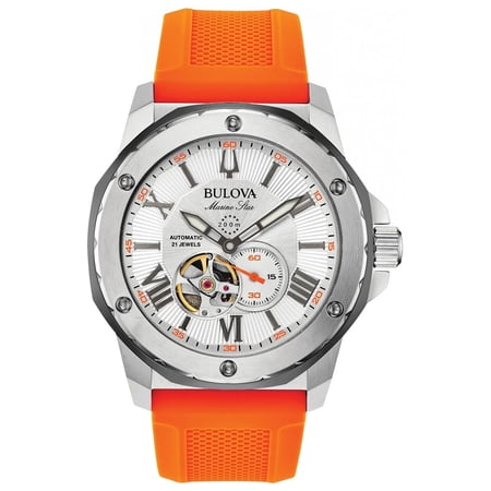 Bulova Diver Watch for Men's A Automatic Orange/Silver 98A226