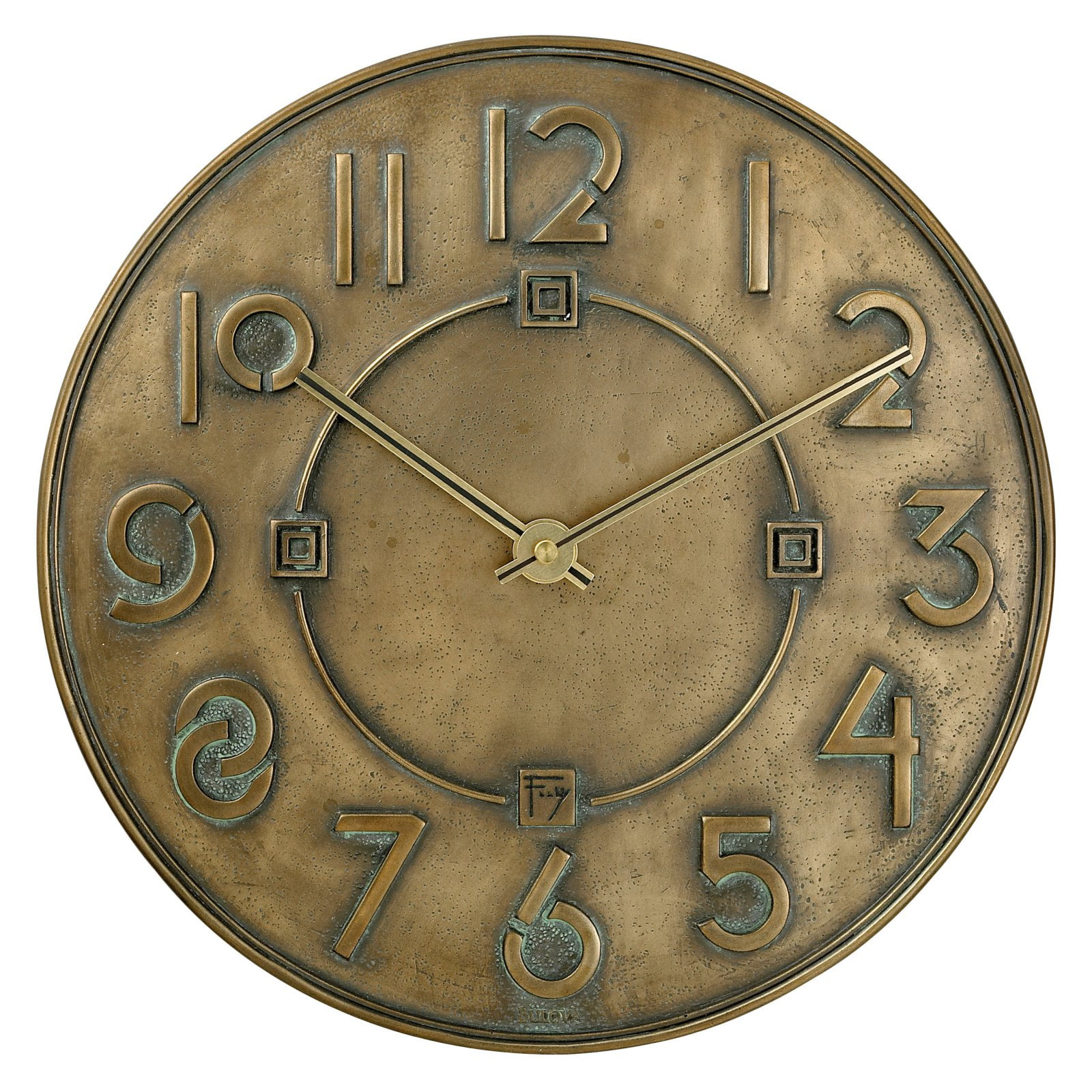 Frank Lloyd Wright Antique Bronze 12-Inch Wall Clock