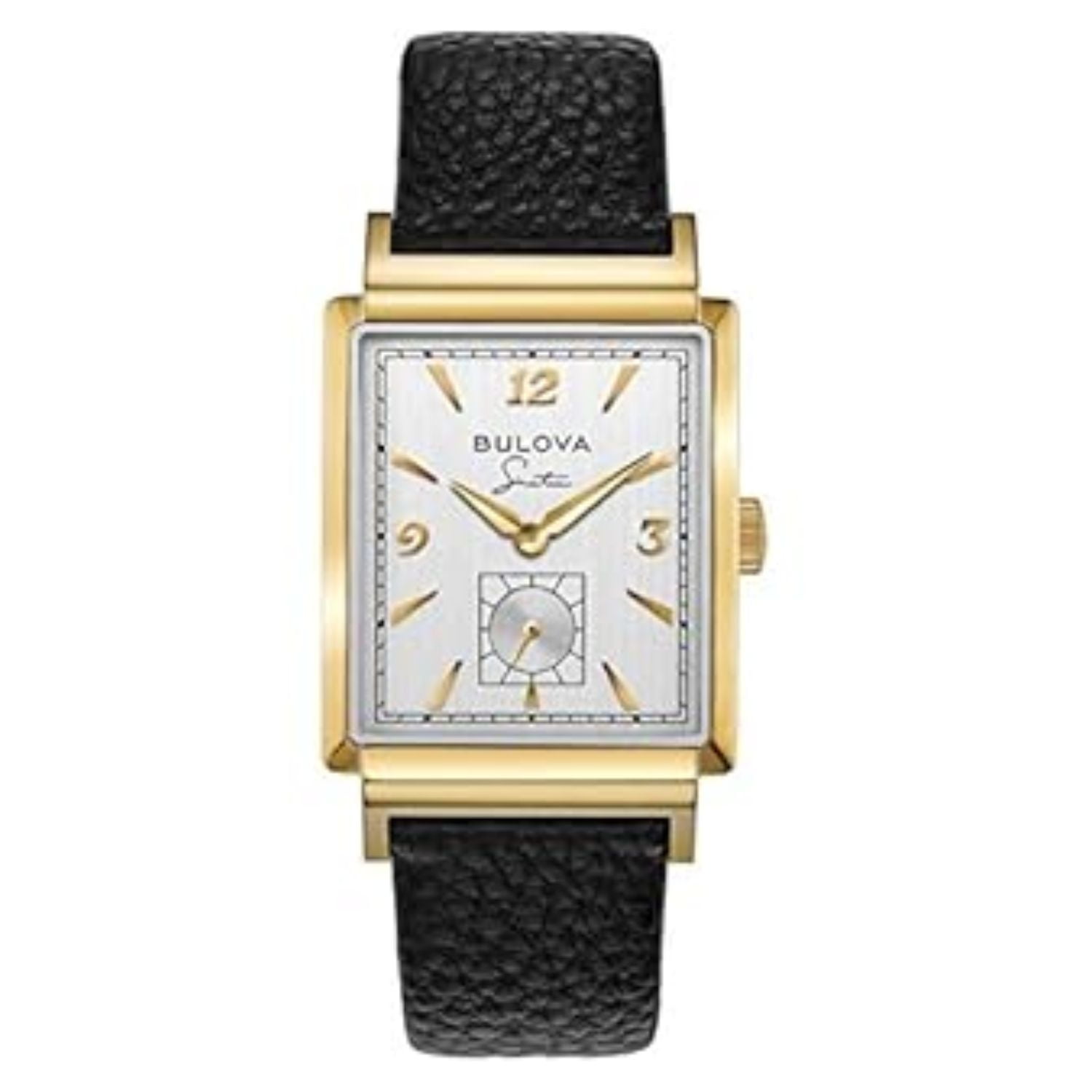 Bulova Frank Sinatra Men's Watch, Gold-Tone, Black Leather Strap