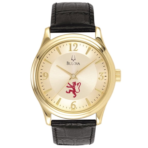 Bulova Gold Phillips Exeter Academy Big Red Stainless Steel Watch with Leather Band