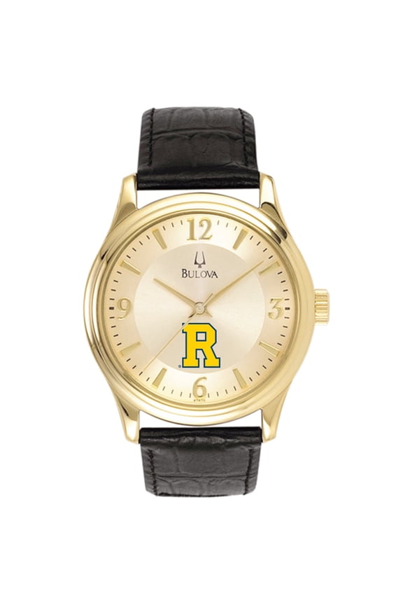 Gold Rochester Yellow Jackets Stainless Steel Watch with Leather Band