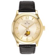 Bulova Gold Rowan Profs Stainless Steel Watch with Leather Band