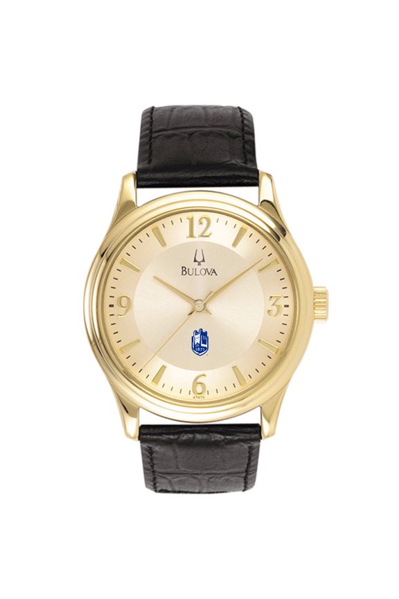 Gold SUNY Geneseo Knights Stainless Steel Watch with Leather Band