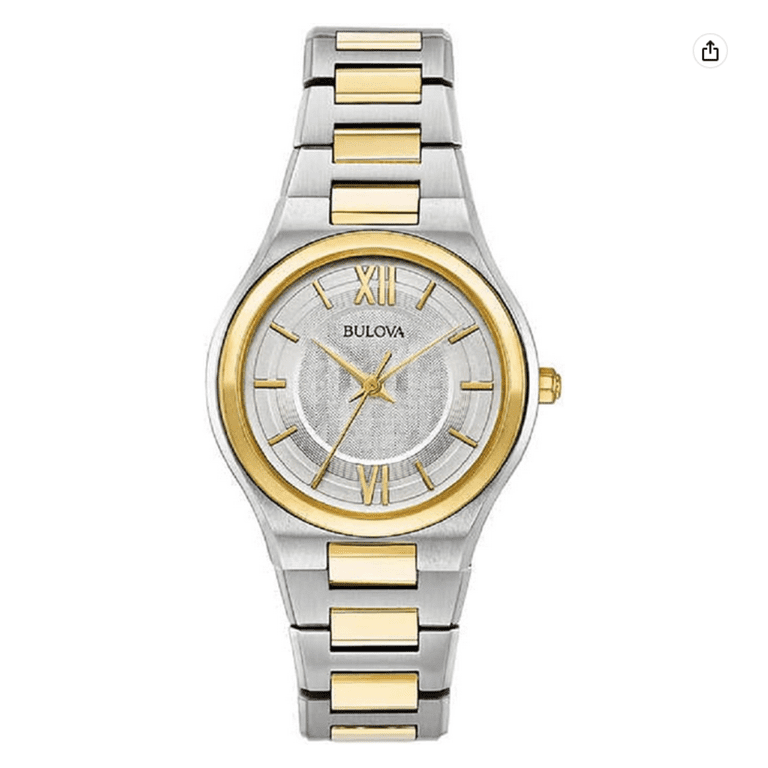 Bulova 98L238 Two Tone Gold Stainless Steel Ladies Amazon.com: Bulova Ladies Quartz Dress Classic Watch, Two  main image 3