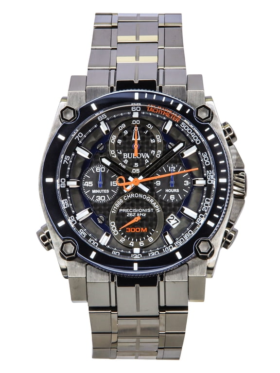 Icon Precisionist Chronograph Stainless Steel Grey Dial Quartz Divers 98B343 300M Mens Watch