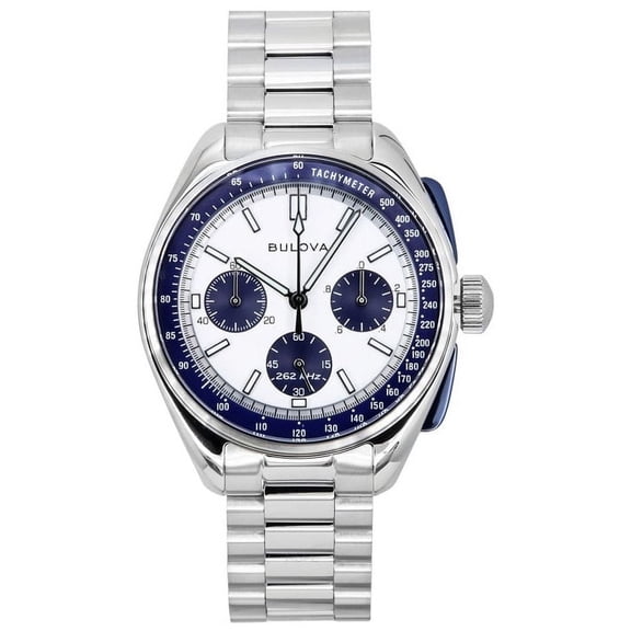 Bulova Lunar Pilot Archive Series Special Edition Chronograph Silver Dial Quartz 98K112 Men's Watch With Extra Strap