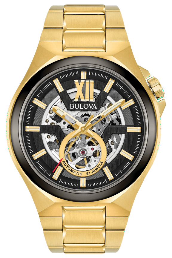 Maquina 98A178 46mm Gold-Toned Skeleton Dial Automatic Men's Watch