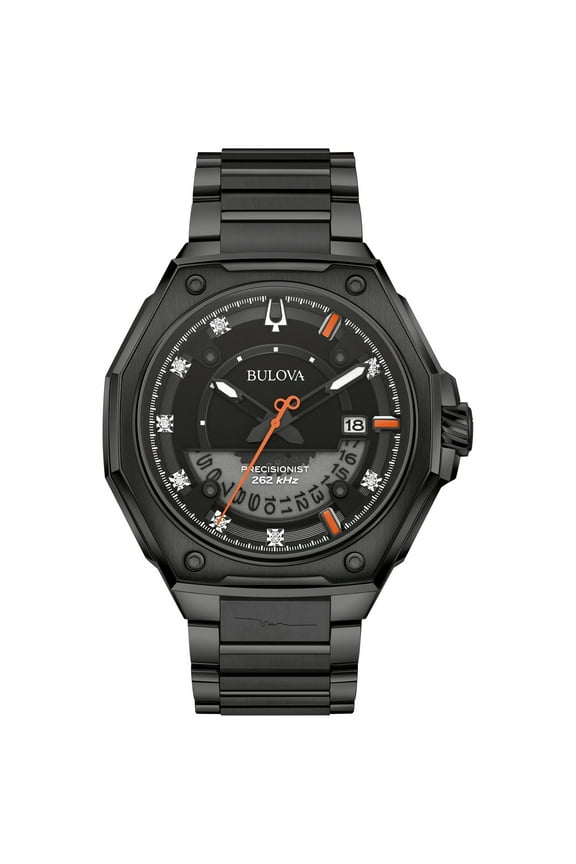 Bulova Precisionist X Men's Black ION PVD Stainless Diamond Quartz Watch 98D183