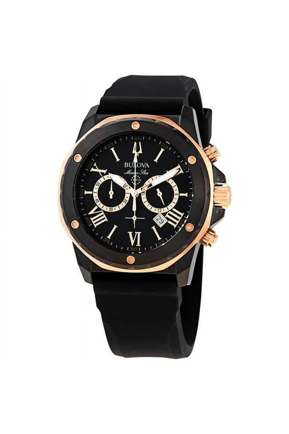Marine Star Chronograph Quartz Black Dial Men's Watch 98B307