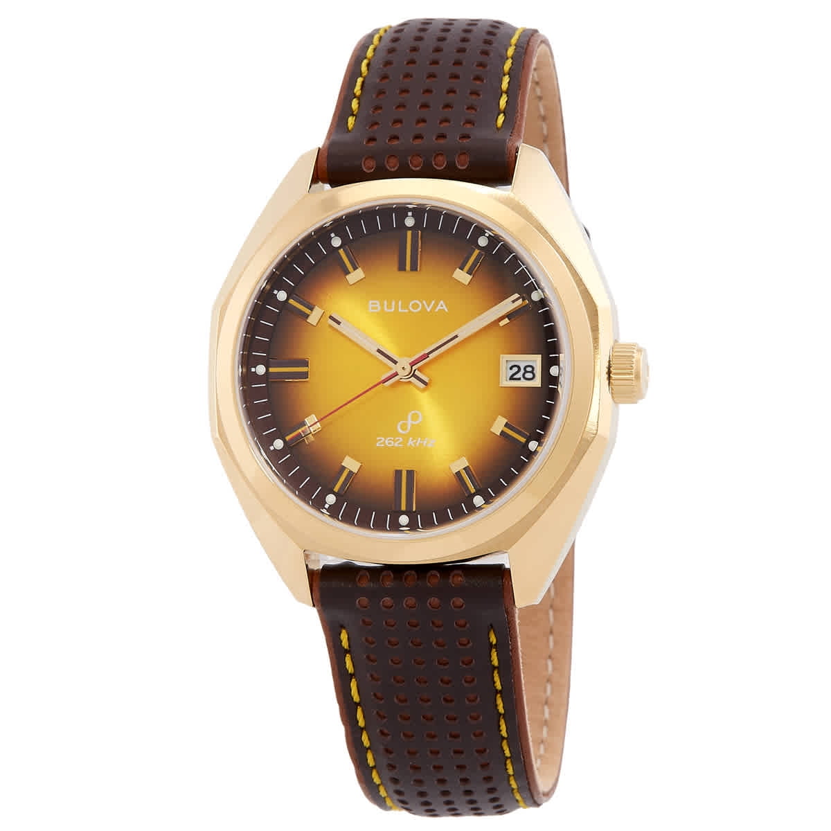 Bulova Precisionist Jet Star 97B214 – Orologio Analogico Uomo Al Quarzo, Cassa E Cinturino Marrone, Vetro Zaffiro, Movimento Ad Alta Precisione, Cronografo