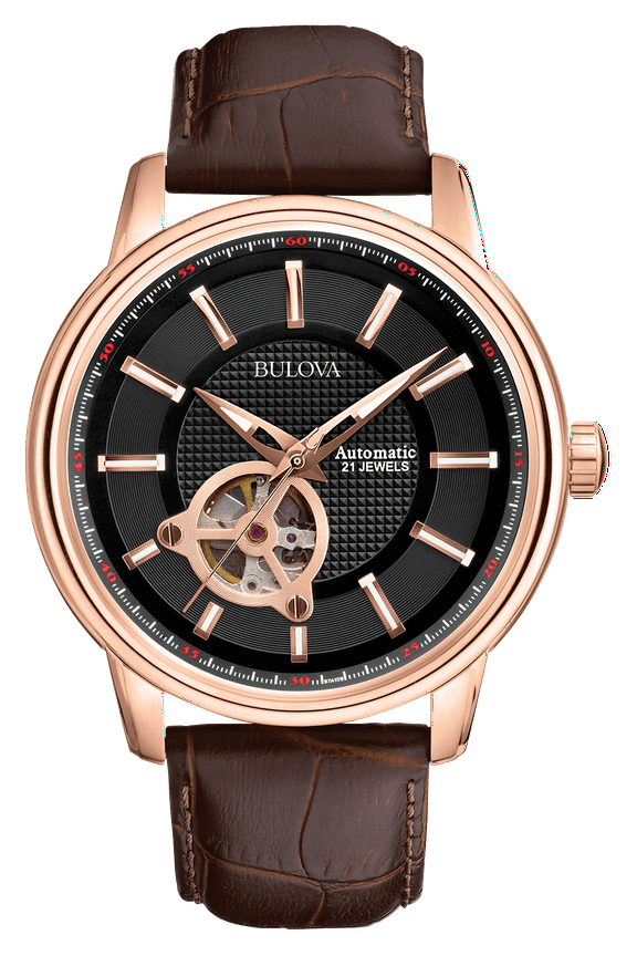 Men's Automatic Brown Leather Automatic Watch 97A109