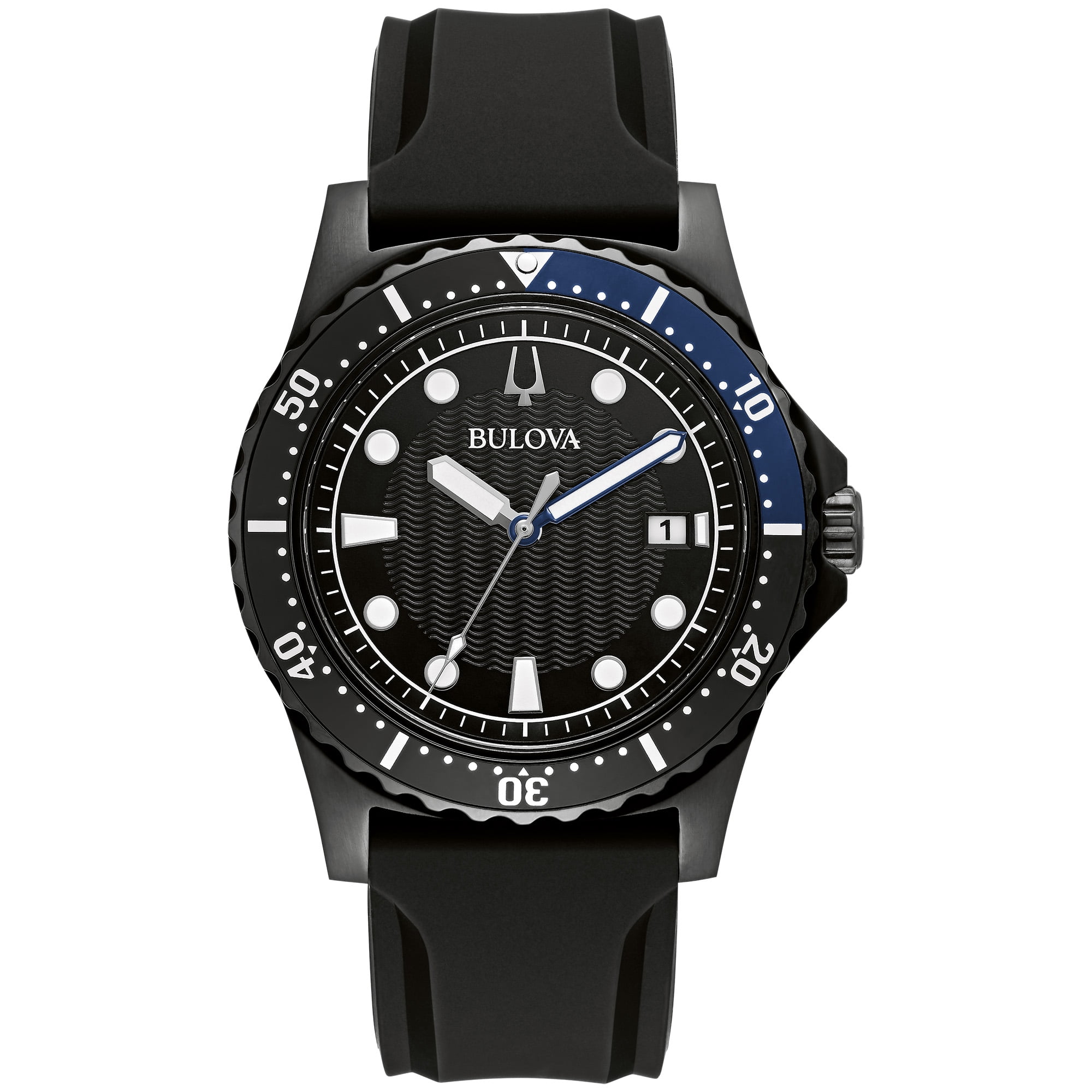 Bulova Men s Sport Watch with Black Dial and Silicone Strap