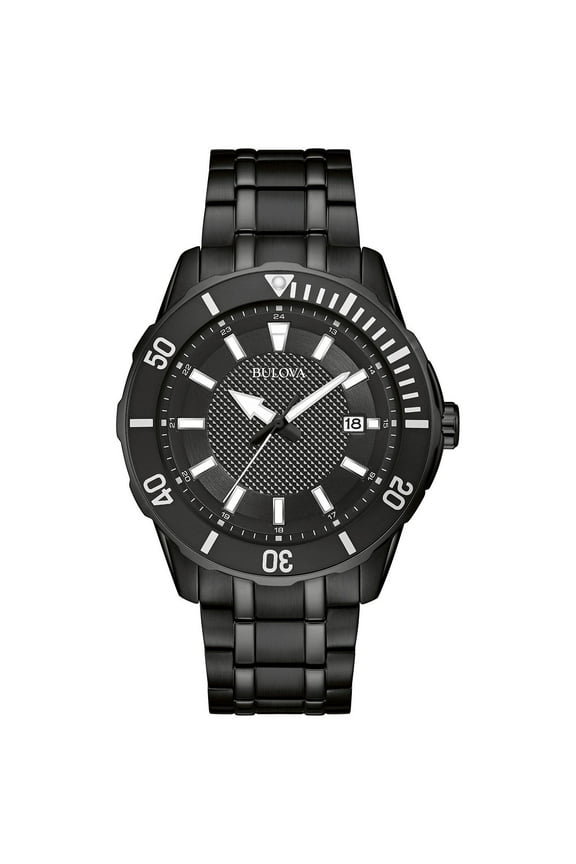 Men's Black IP Stainless Steel Sport Watch- 98B361