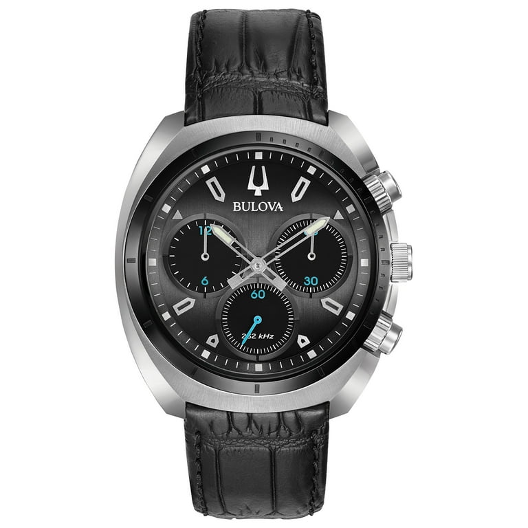 Bulova 98a155 クオーツ腕時計 Bulova Men's CURV Chronograph Leather Strap Watch 98A155