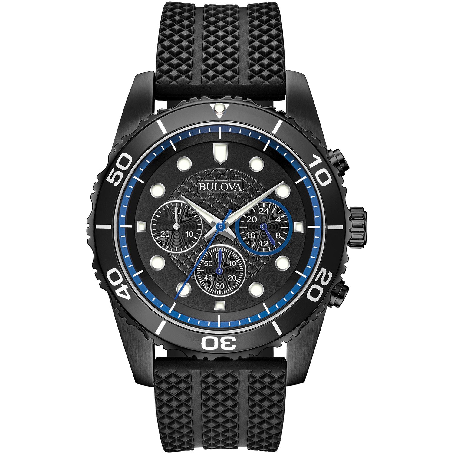 Bulova Men's Chronograph Sport Black Silicone Strap Watch - image 1 of 2