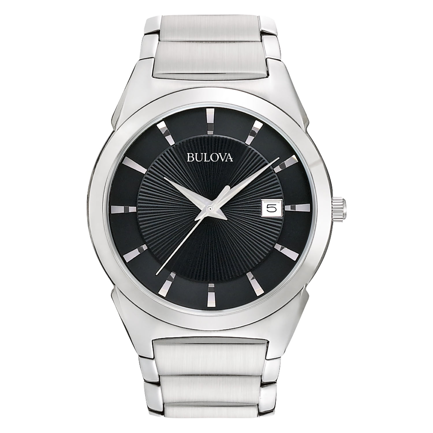 Bulova Men s Classic Stainless Steel Bracelet Black Dial Watch with Quartz Movement 96B149 Walmart