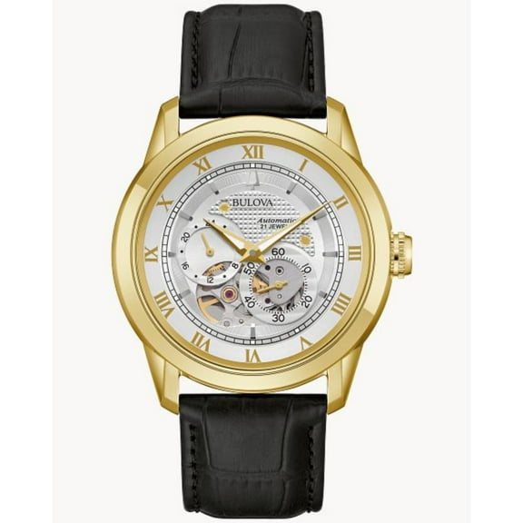 Bulova Men's Sutton Automatic Black Strap Watch - 97A187