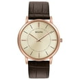 thumbnail image 1 of Bulova Men's Classic Warm Grey Dial Rose Gold Plated Steel Brown Leather Strap Ultra-Slim Watch 97A126, 1 of 3