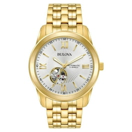 Bulova Men s Swarovski Crystal Gold Stainless Steel Watch 98B174 Walmart