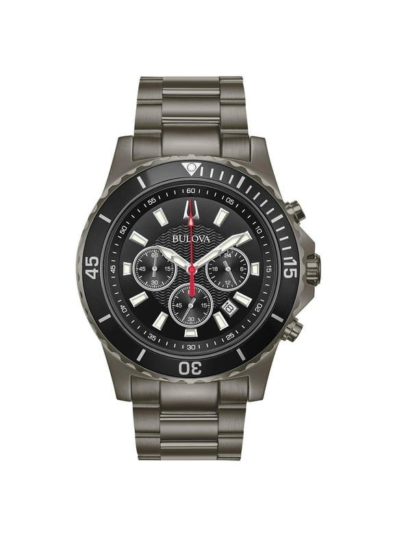 Men's Gray IP Stainless Steel Chronograph Watch - 98B337