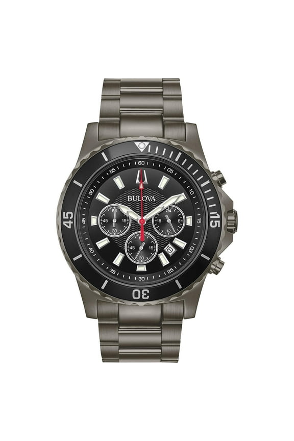 Men's Gray IP Stainless Steel Chronograph Watch - 98B337