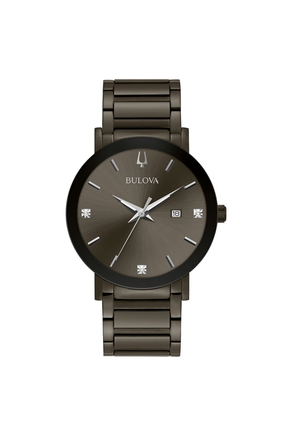 Men's Gray Stainless Steel Diamond Watch 98D158