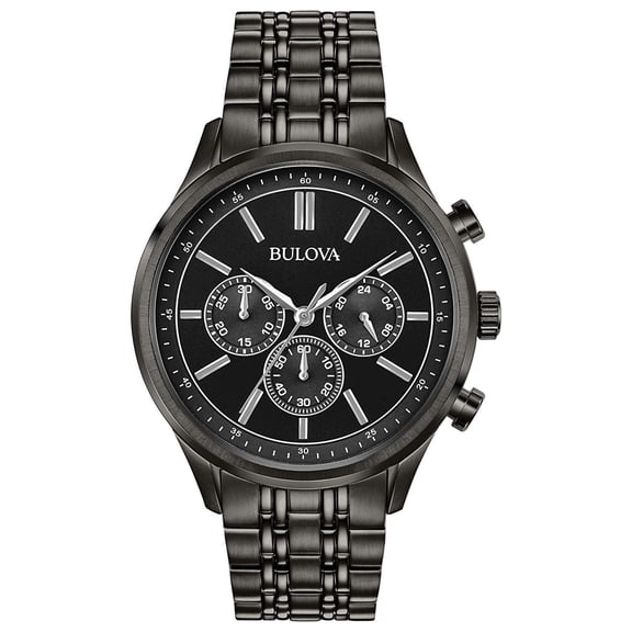 Bulova Men's Gunmetal Stainless Steel Chronograph Watch 98A217