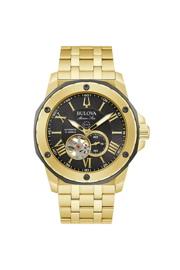 Men's Marine Star Black Dial Watch - 98A273