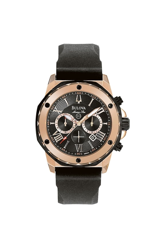 Men's Marine Star Black Rubber Quartz Watch 98B104