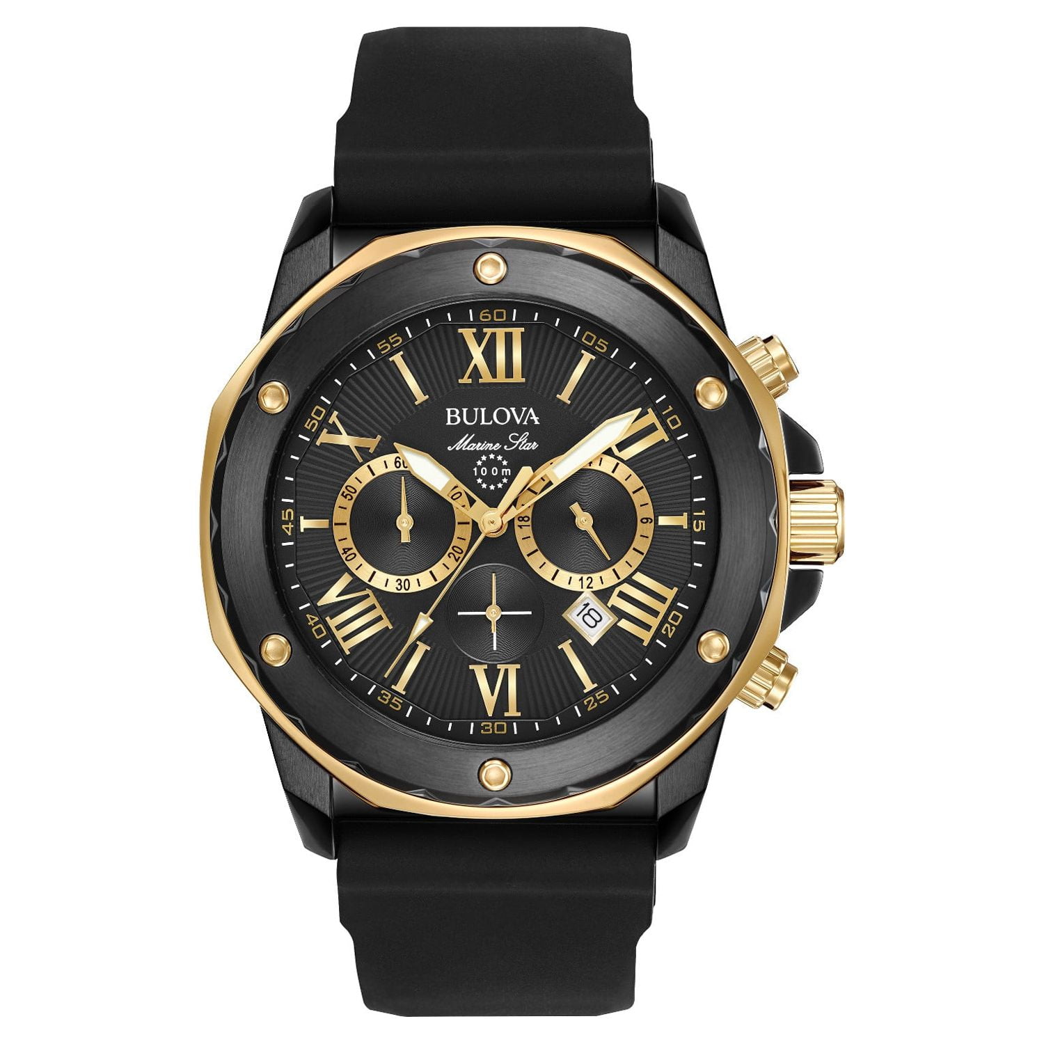 Bulova Men's Marine Star Wrist Watch - Black IP Stainless Bulova Men's Marine Star Wrist Watch - Black IP Stainless