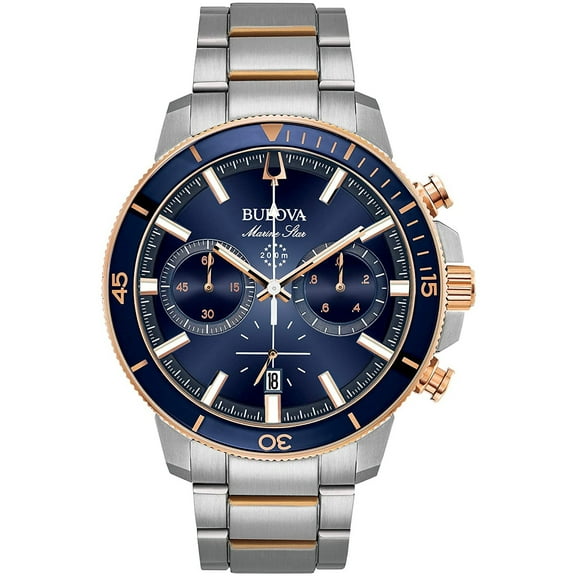 Bulova Men's Marine Star Chronograph Two-Tone Watch 98B301 45mm