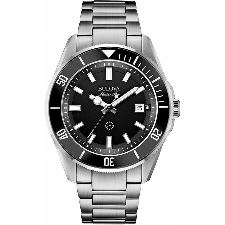 Bulova Marine Star 29mm‎ Black Date Dial Quartz Watch New Battery Works Bulova Marine Star Men main image 4