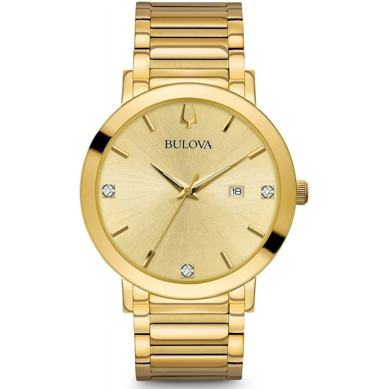 Bulova Men's Modern Gold Tone Dial Yellow Gold Steel Bracelet