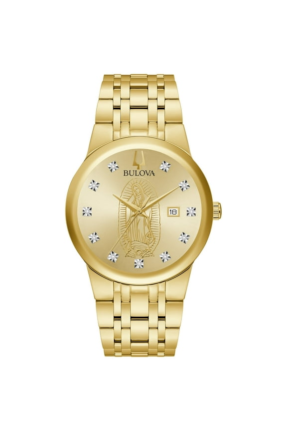 Men's Modern Our Lady of Guadalupe Diamond Dial Watch - 97D139