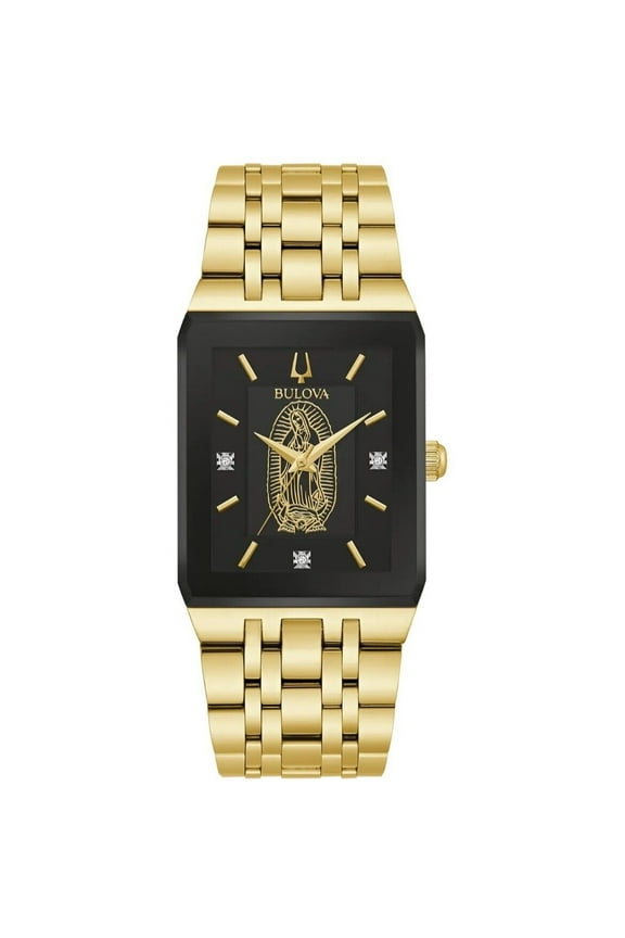 Men's Quartz Gold-Tone Diamond Accent Watch 30MM 97D130