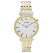Bulova Regatta Two-Tone Stainless Steel White Roman Dial Quartz Men Watch 98A233