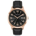 Bulova Men's RoseGold Case Dress Watch with Leather Strap 97B164
