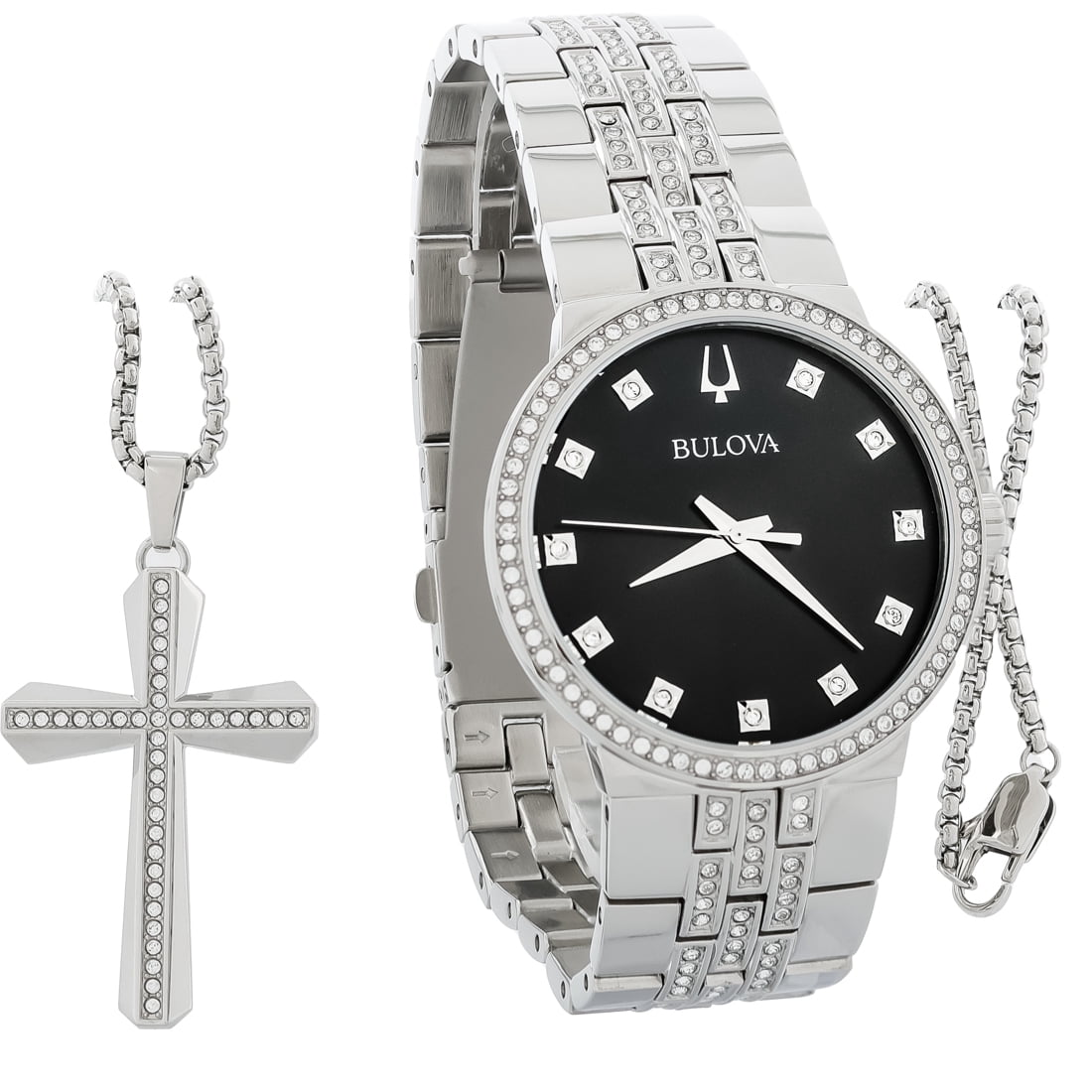 BULOVA -Gold and Diamond Chain & Watch Gift Set. Bulova Men main image 4