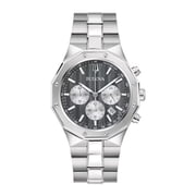 Bulova Prestige Men's Quartz Grey Dial Stainless Steel Watch - 96B459