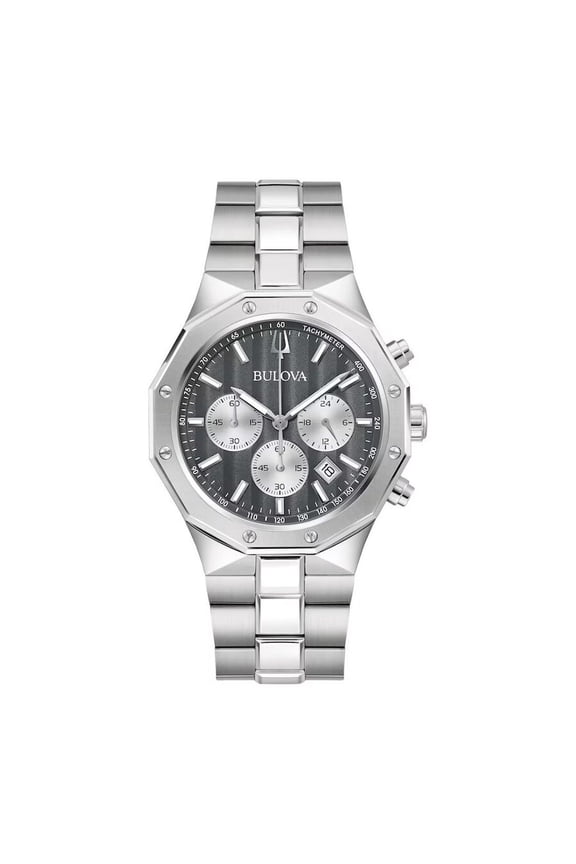 Prestige Men's Quartz Grey Dial Stainless Steel Watch - 96B459