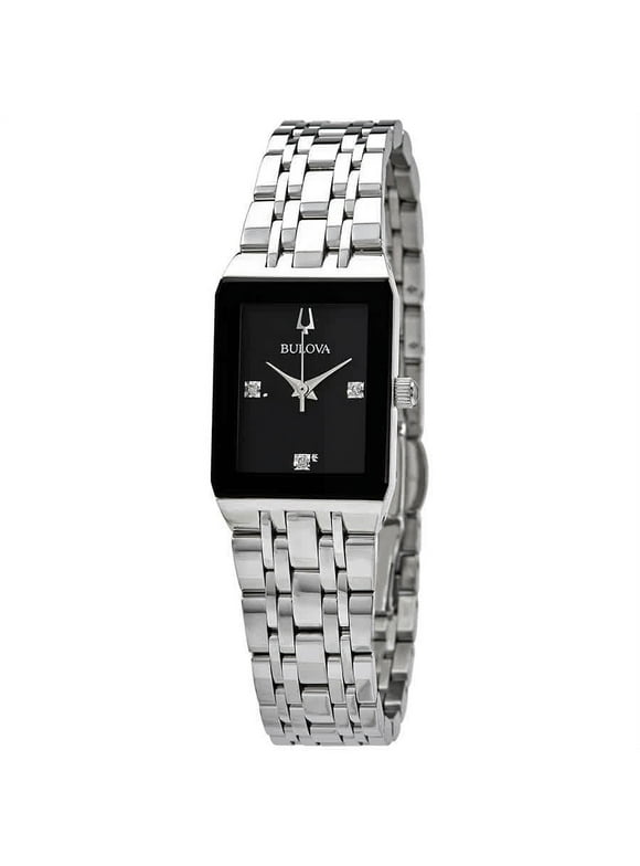 Quadra Diamond Black Dial Ladies Watch 96P202