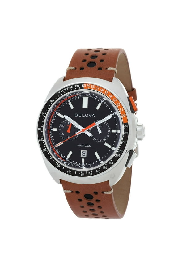 Leather Racer Chronograph Mens Watch